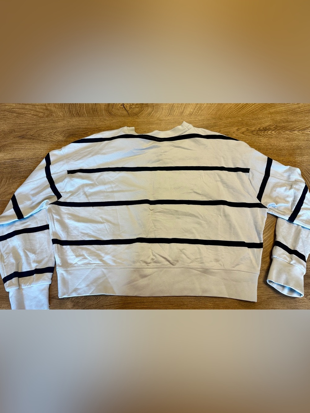 lululemon Perfectly Oversized Cropped Crew Striped Sweatshirt Size 10 - Picture 4 of 5